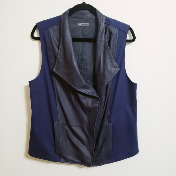 Vince Jackets & Blazers - Vince Leather and Cotton Vest...L
